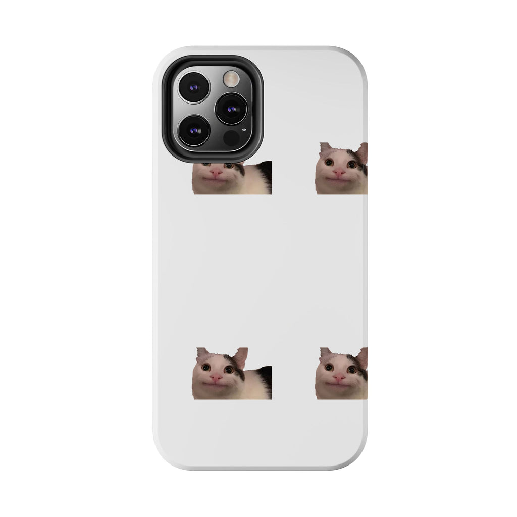 Cute Cat Meme Tough Phone Case – Funny Kitty Face Protective Phone Cover