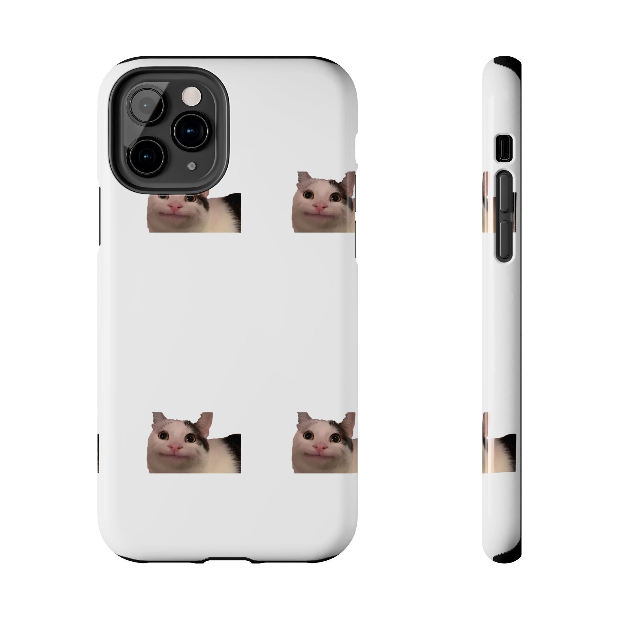 Cute Cat Meme Tough Phone Case – Funny Kitty Face Protective Phone Cover