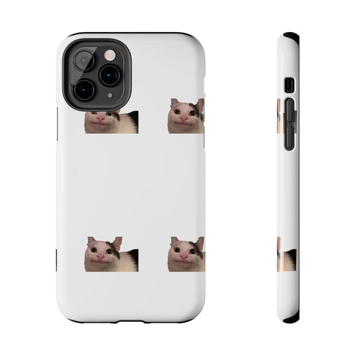 Cute Cat Meme Tough Phone Case – Funny Kitty Face Protective Phone Cover