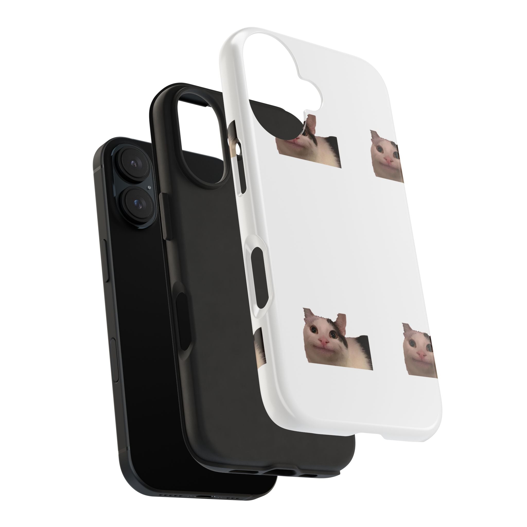 Cute Cat Meme Tough Phone Case – Funny Kitty Face Protective Phone Cover