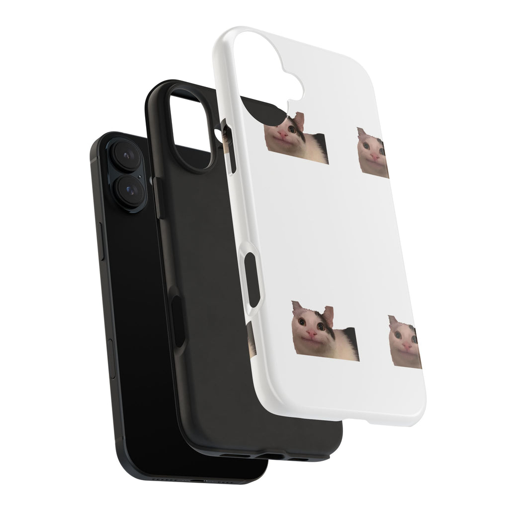 Cute Cat Meme Tough Phone Case – Funny Kitty Face Protective Phone Cover