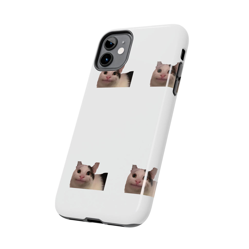 Cute Cat Meme Tough Phone Case – Funny Kitty Face Protective Phone Cover