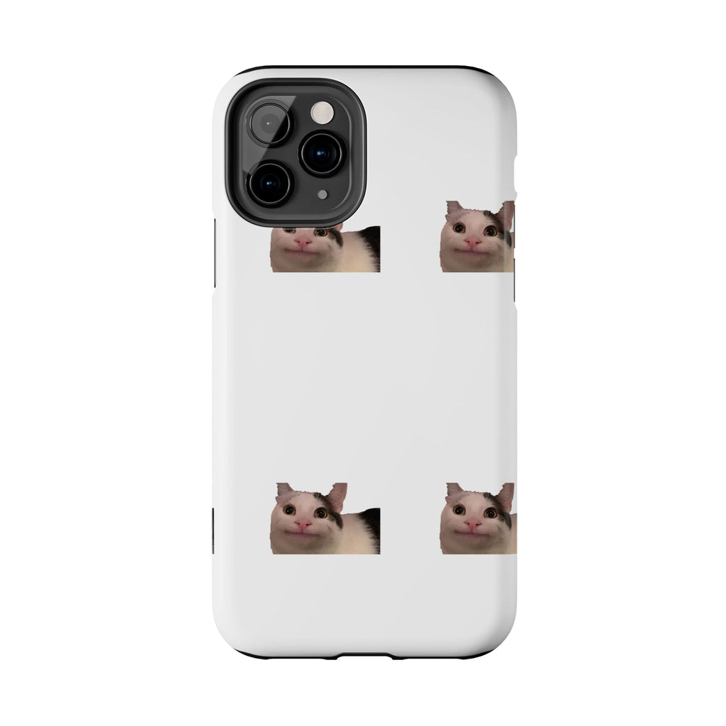 Cute Cat Meme Tough Phone Case – Funny Kitty Face Protective Phone Cover