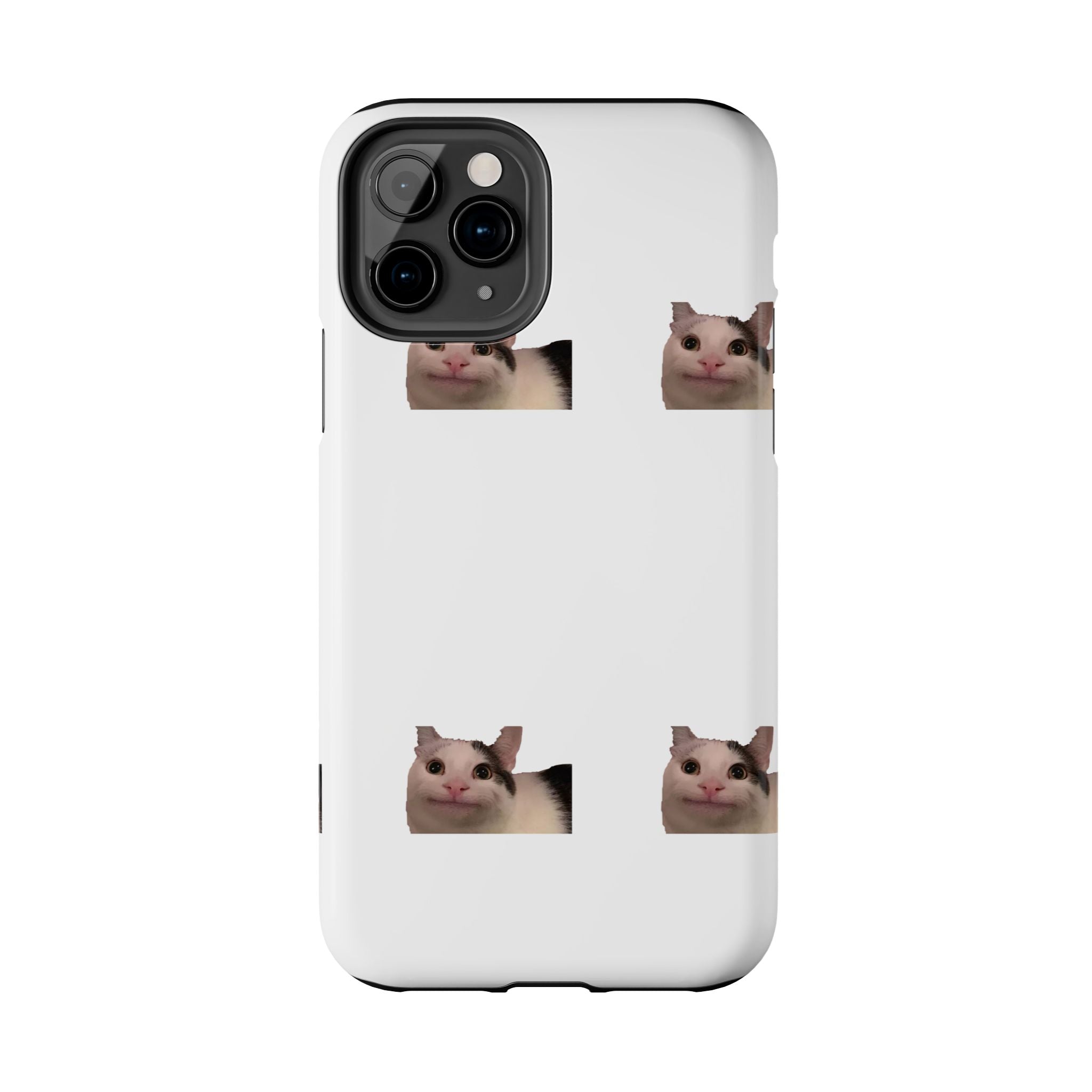 Cute Cat Meme Tough Phone Case – Funny Kitty Face Protective Phone Cover