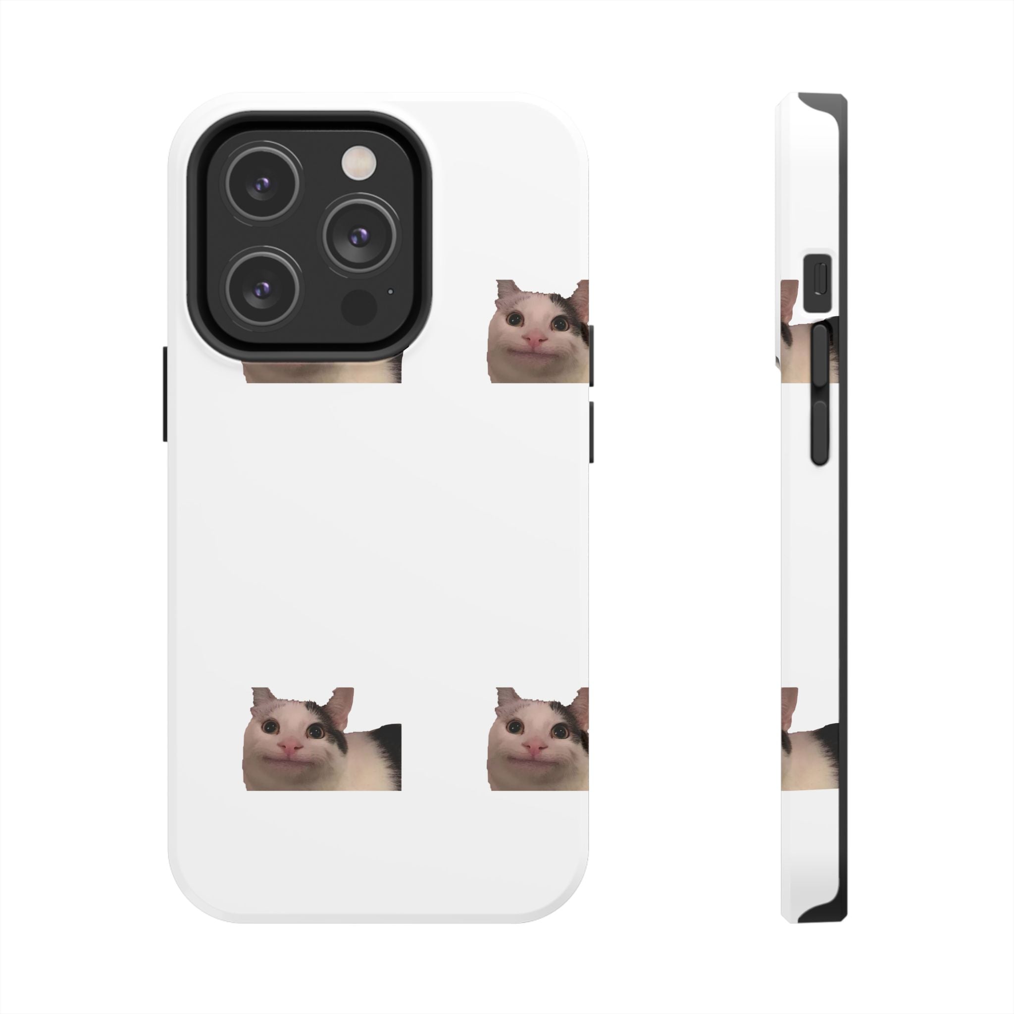 Cute Cat Meme Tough Phone Case – Funny Kitty Face Protective Phone Cover