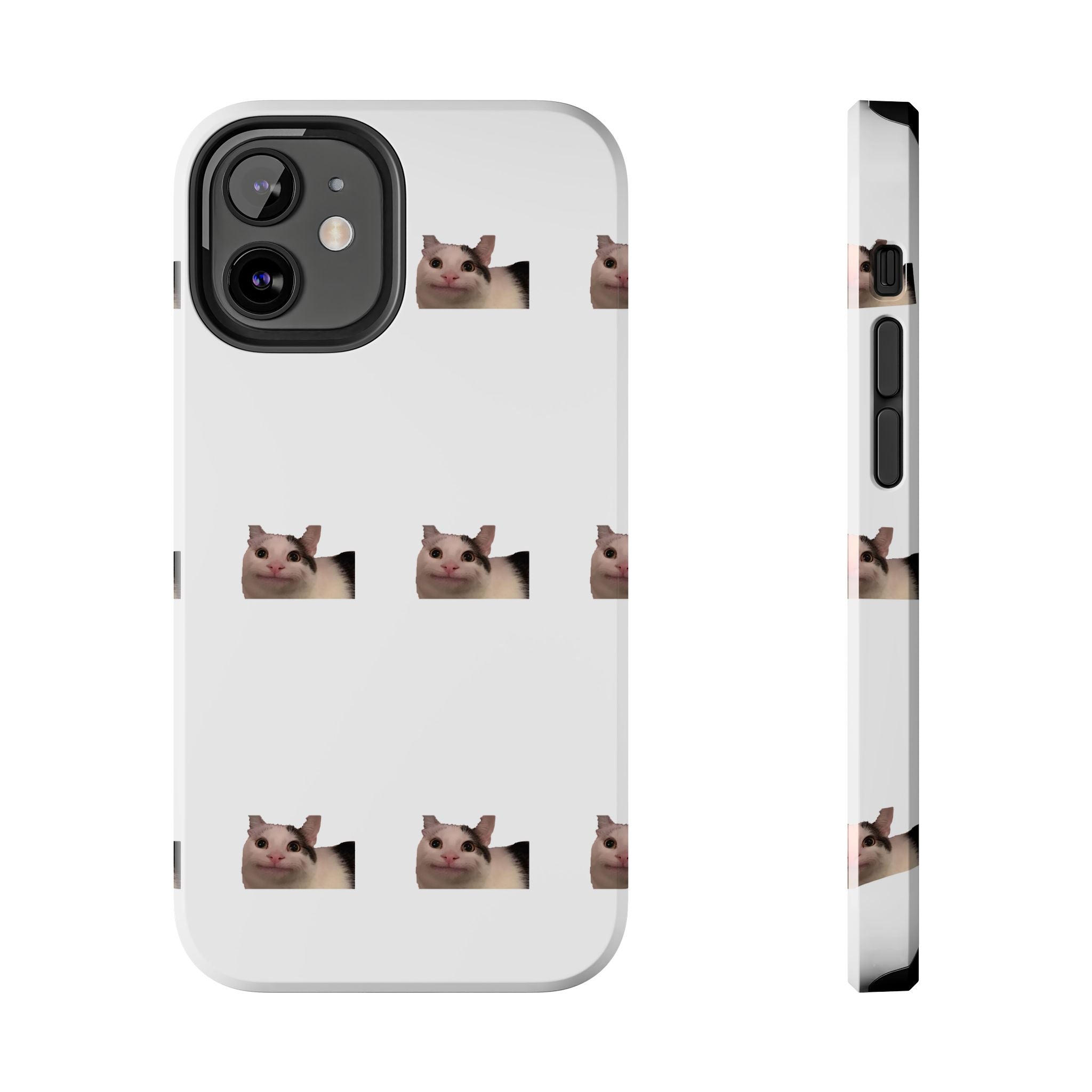 Cute Cat Meme Tough Phone Case – Funny Kitty Face Protective Phone Cover