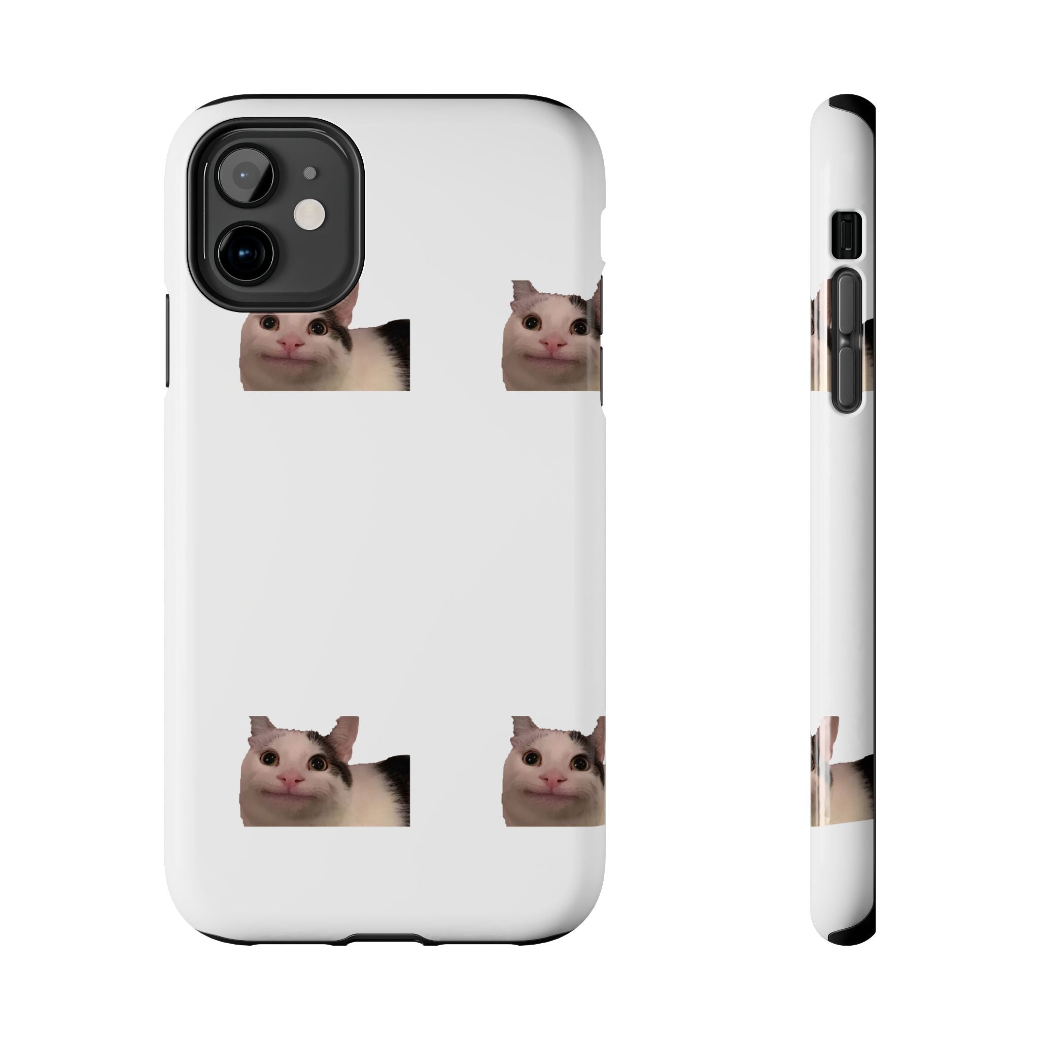 Cute Cat Meme Tough Phone Case – Funny Kitty Face Protective Phone Cover