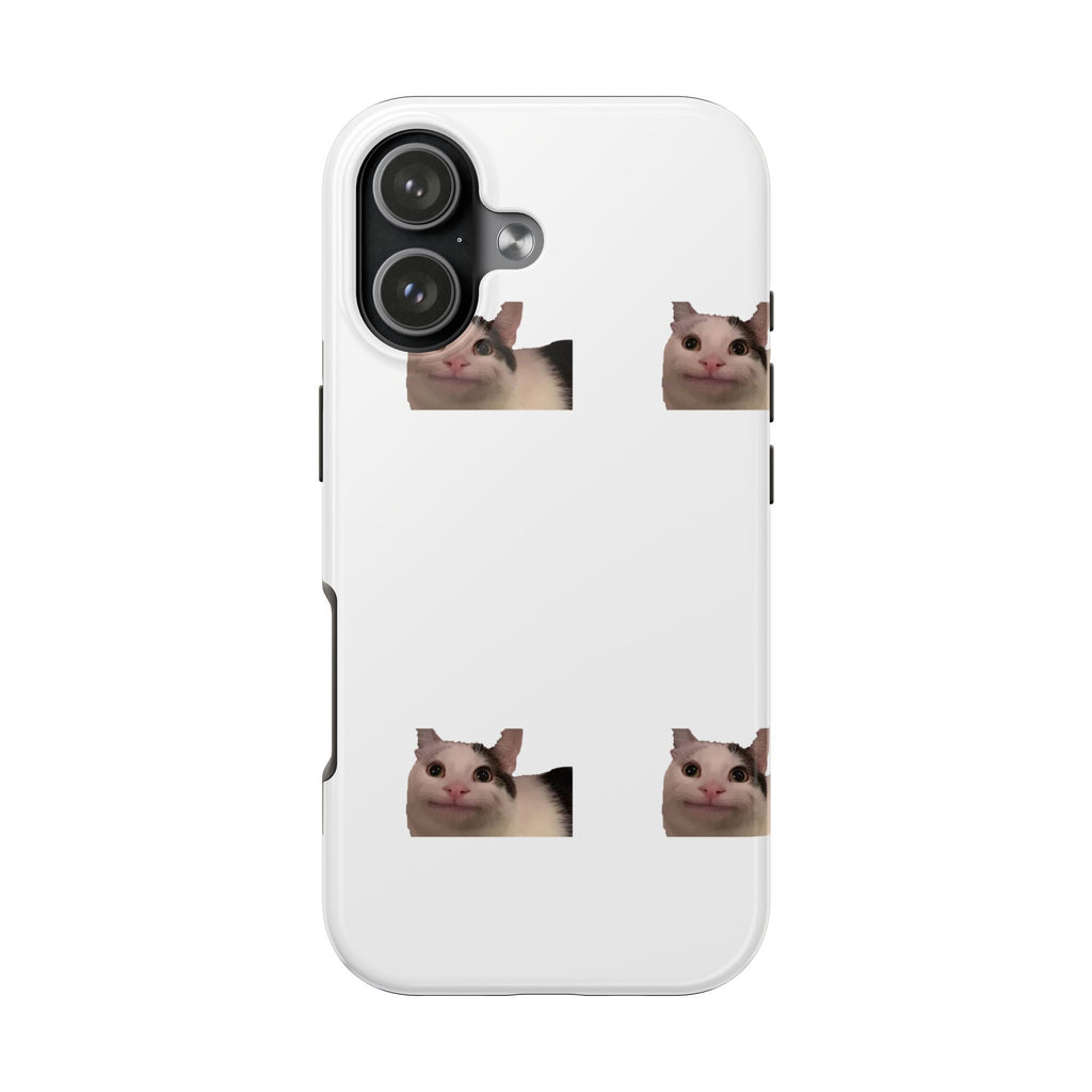 Cute Cat Meme Tough Phone Case – Funny Kitty Face Protective Phone Cover