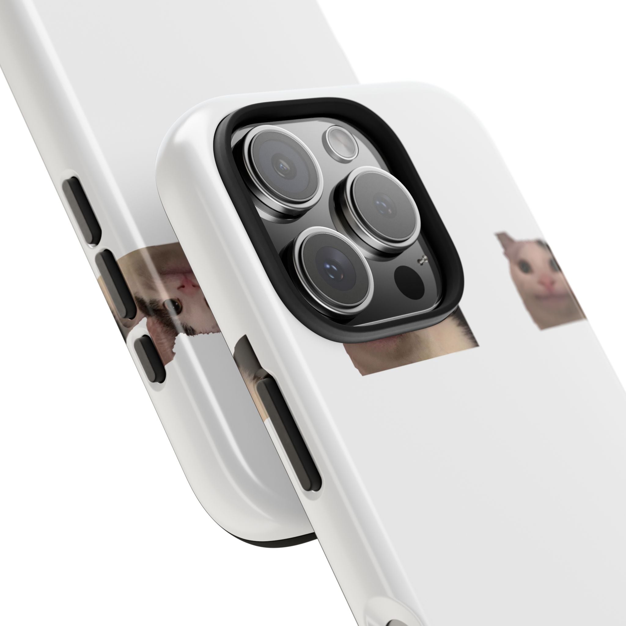 Cute Cat Meme Tough Phone Case – Funny Kitty Face Protective Phone Cover