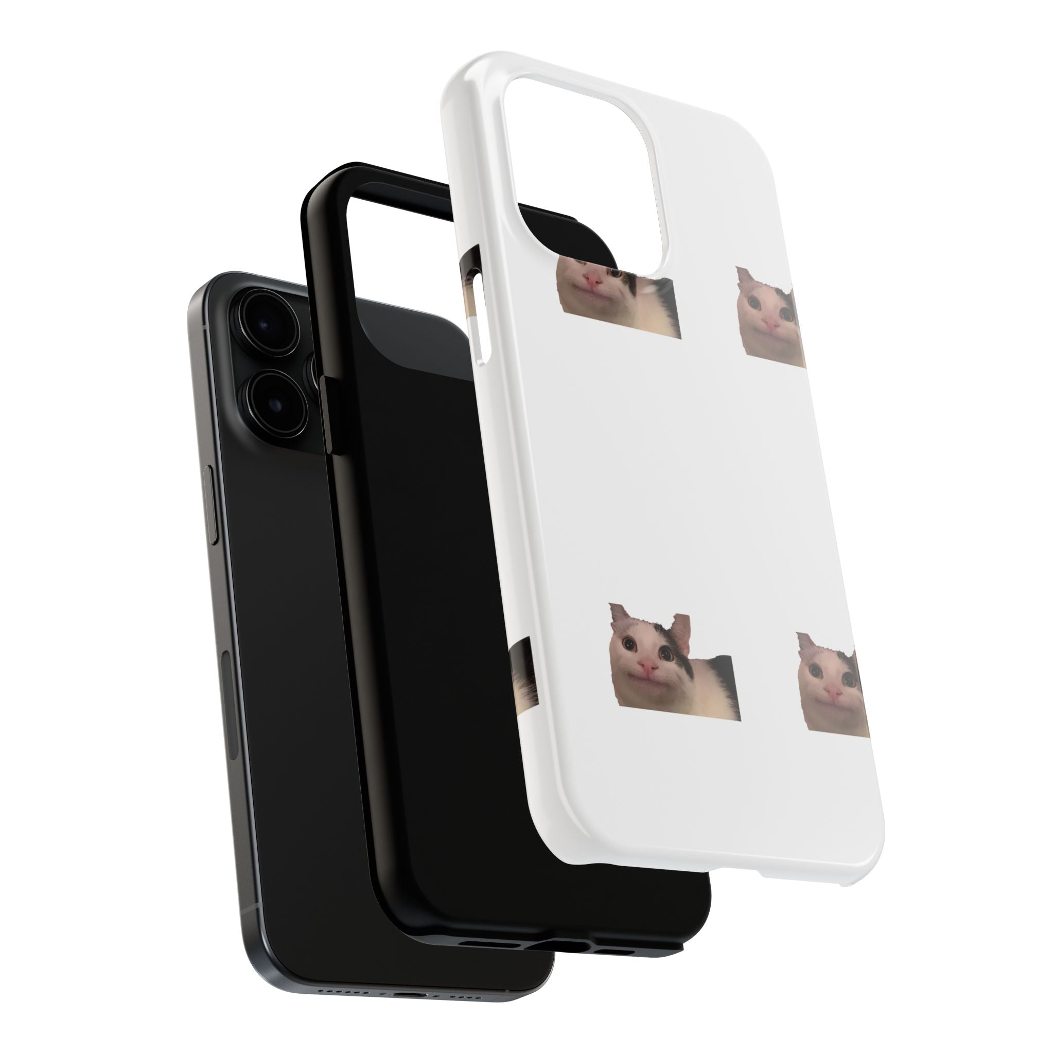 Cute Cat Meme Tough Phone Case – Funny Kitty Face Protective Phone Cover