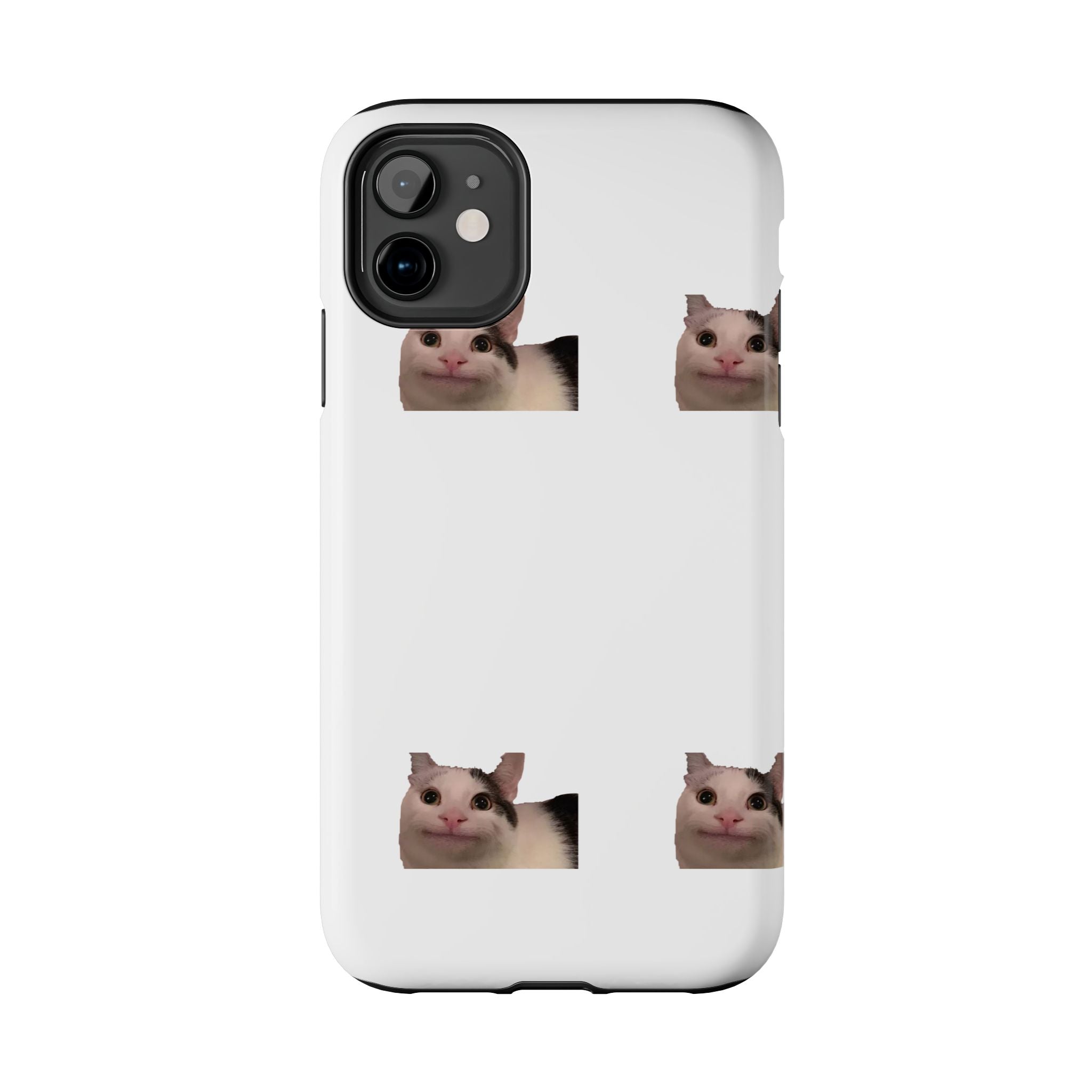 Cute Cat Meme Tough Phone Case – Funny Kitty Face Protective Phone Cover