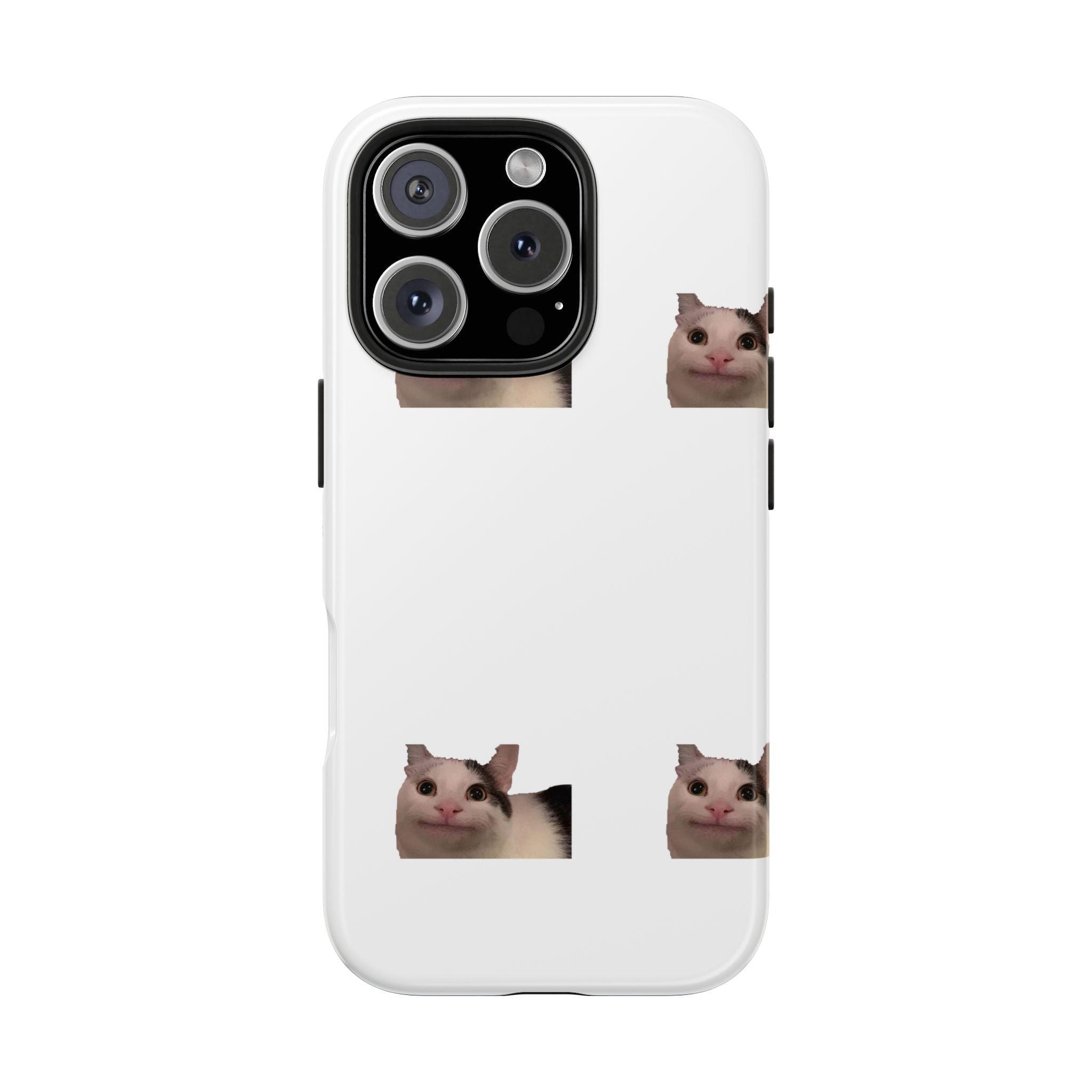 Cute Cat Meme Tough Phone Case – Funny Kitty Face Protective Phone Cover