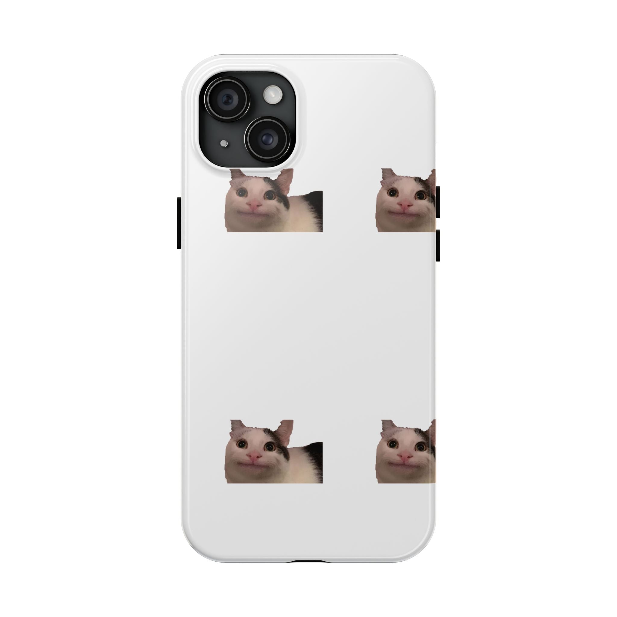 Cute Cat Meme Tough Phone Case – Funny Kitty Face Protective Phone Cover