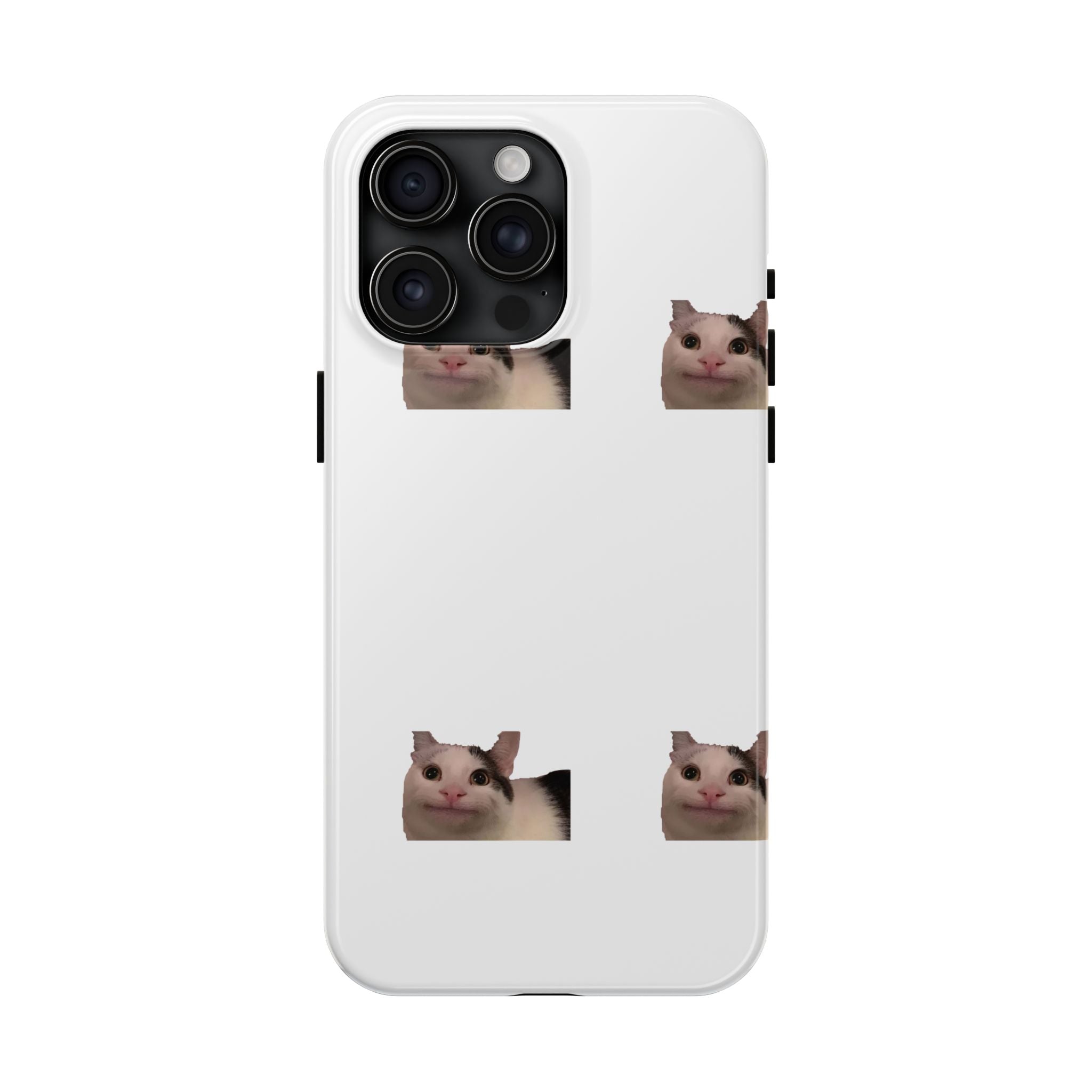 Cute Cat Meme Tough Phone Case – Funny Kitty Face Protective Phone Cover