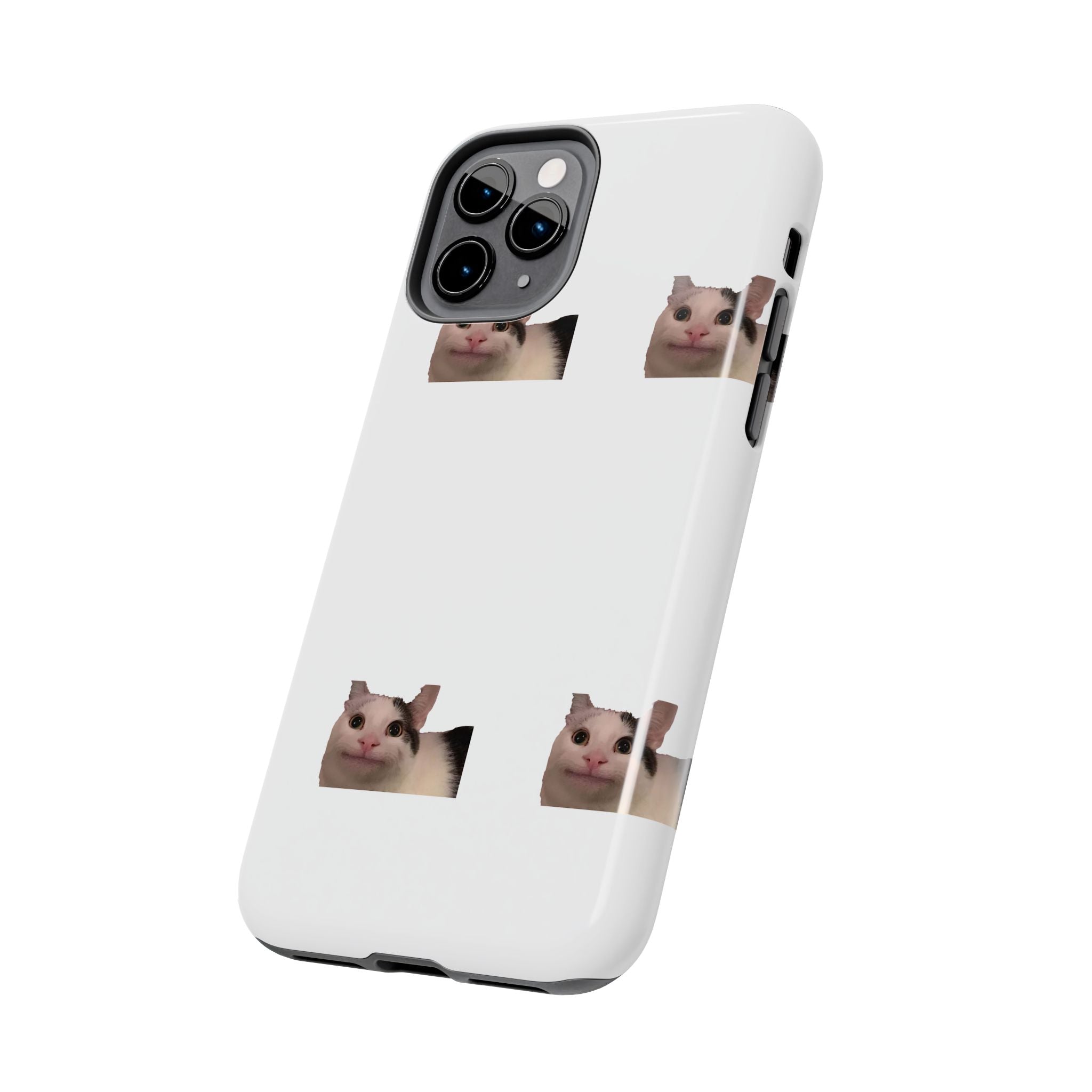 Cute Cat Meme Tough Phone Case – Funny Kitty Face Protective Phone Cover