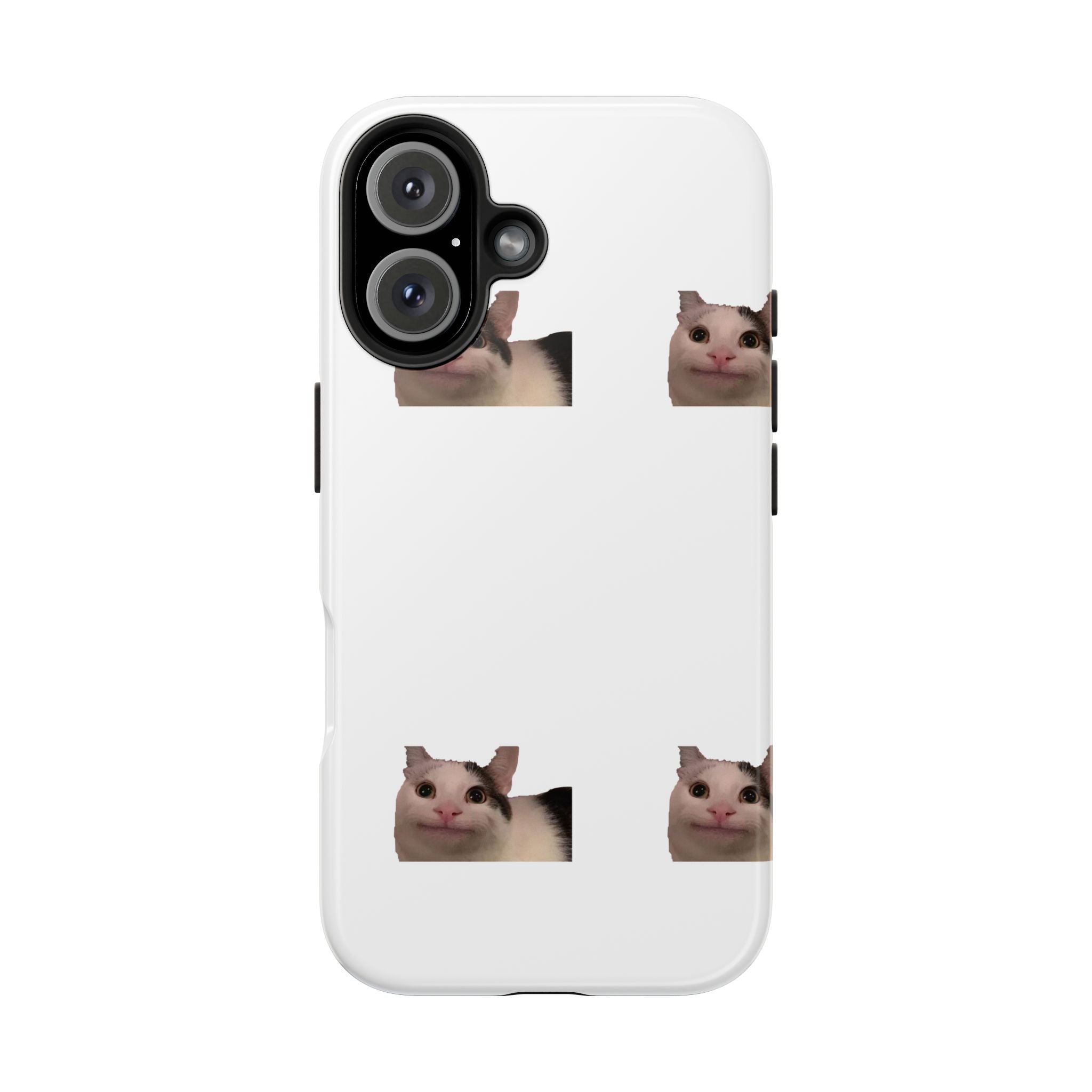 Cute Cat Meme Tough Phone Case – Funny Kitty Face Protective Phone Cover