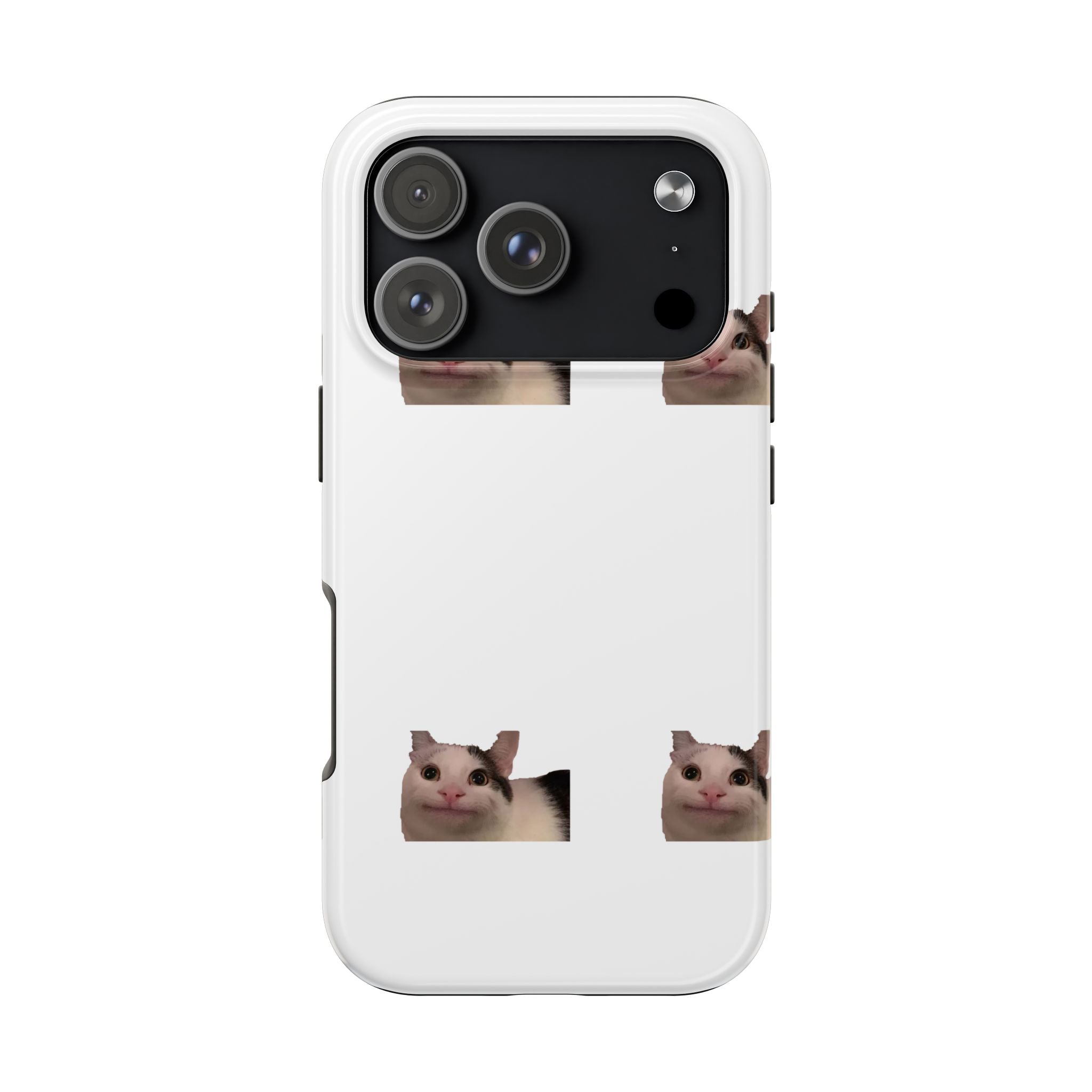 Cute Cat Meme Tough Phone Case – Funny Kitty Face Protective Phone Cover