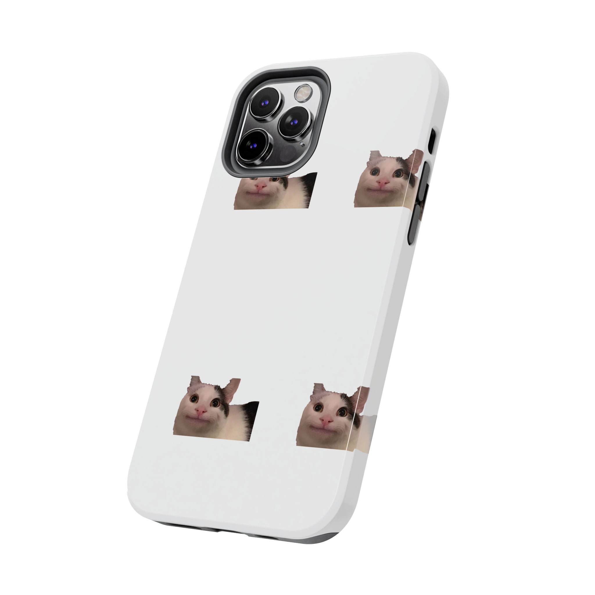 Cute Cat Meme Tough Phone Case – Funny Kitty Face Protective Phone Cover