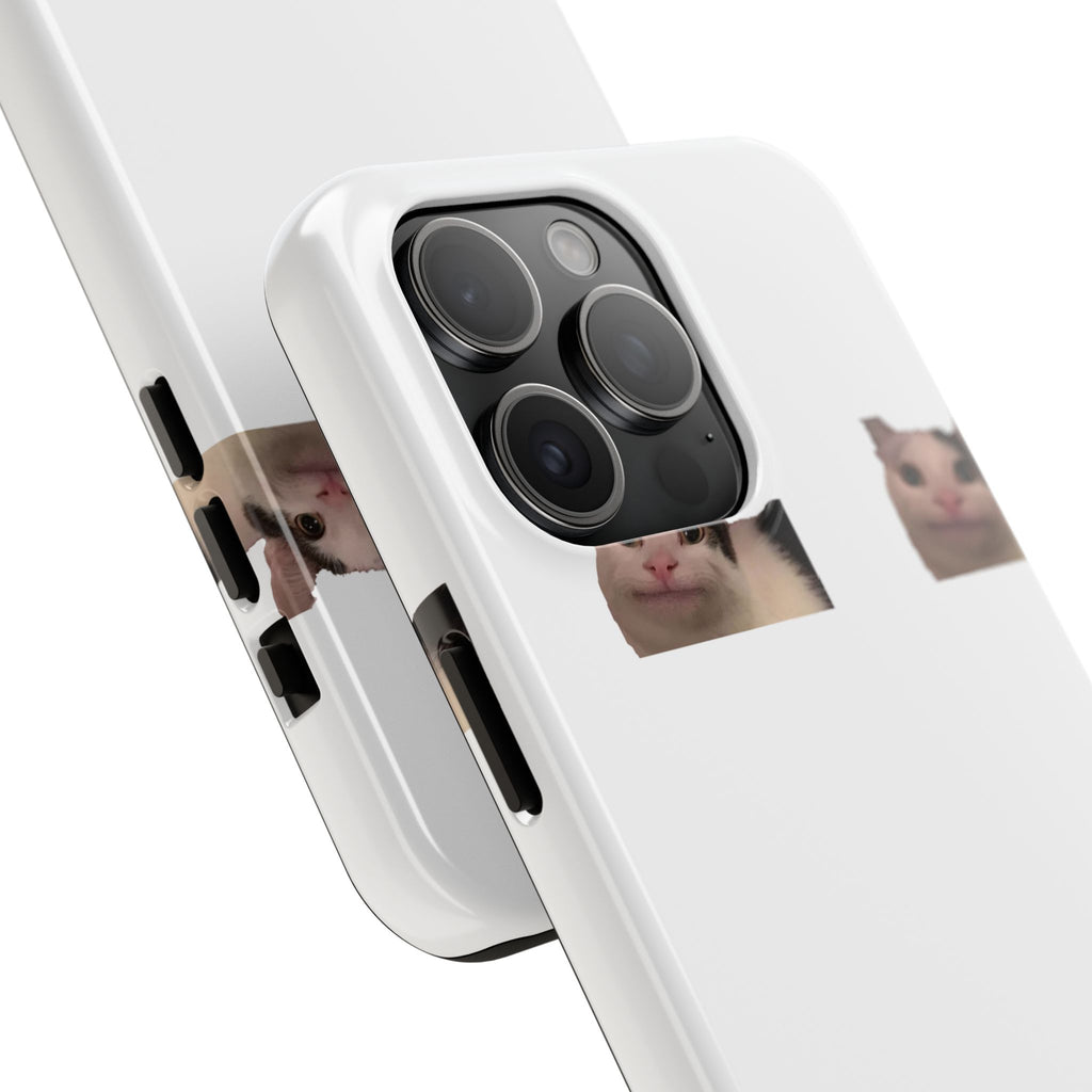 Cute Cat Meme Tough Phone Case – Funny Kitty Face Protective Phone Cover