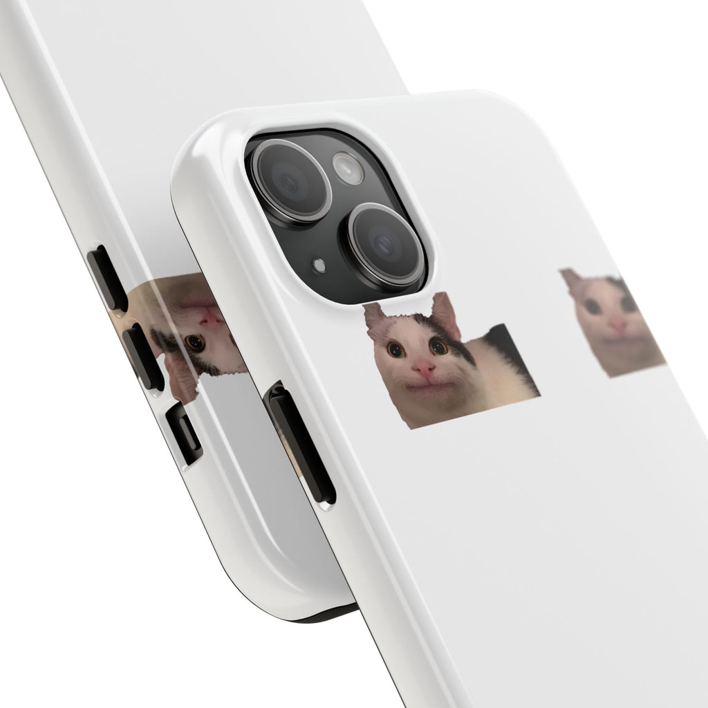 Cute Cat Meme Tough Phone Case – Funny Kitty Face Protective Phone Cover