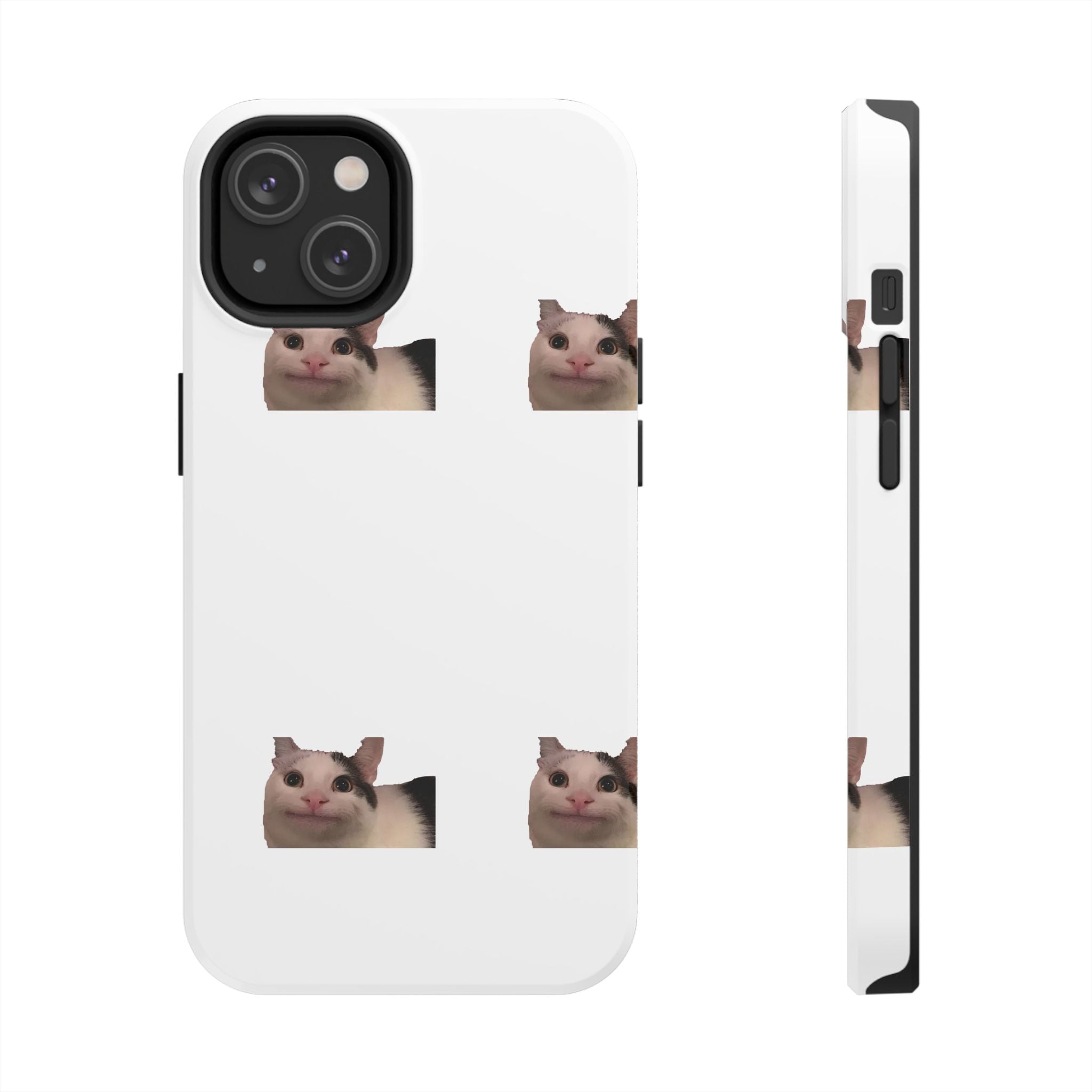 Cute Cat Meme Tough Phone Case – Funny Kitty Face Protective Phone Cover