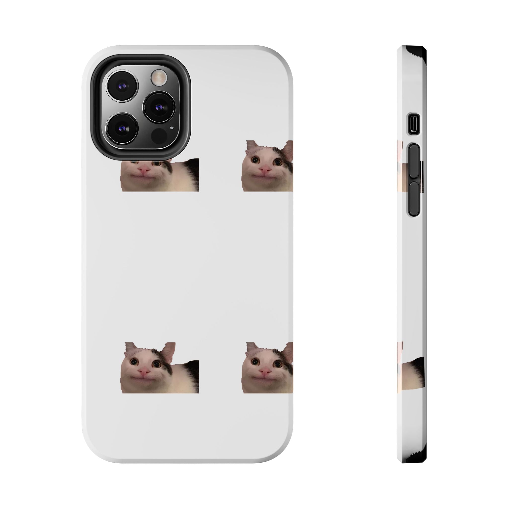Cute Cat Meme Tough Phone Case – Funny Kitty Face Protective Phone Cover
