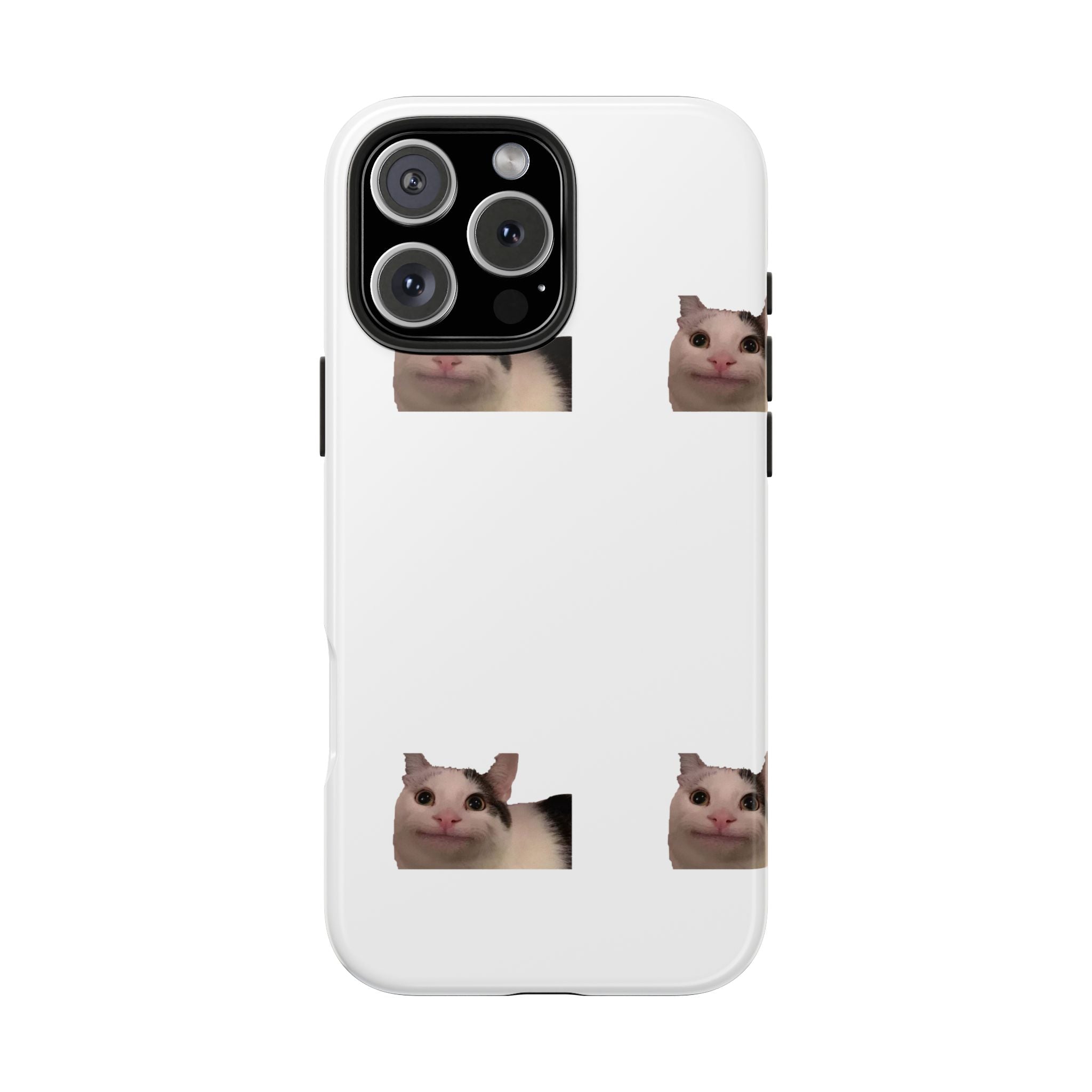 Cute Cat Meme Tough Phone Case – Funny Kitty Face Protective Phone Cover