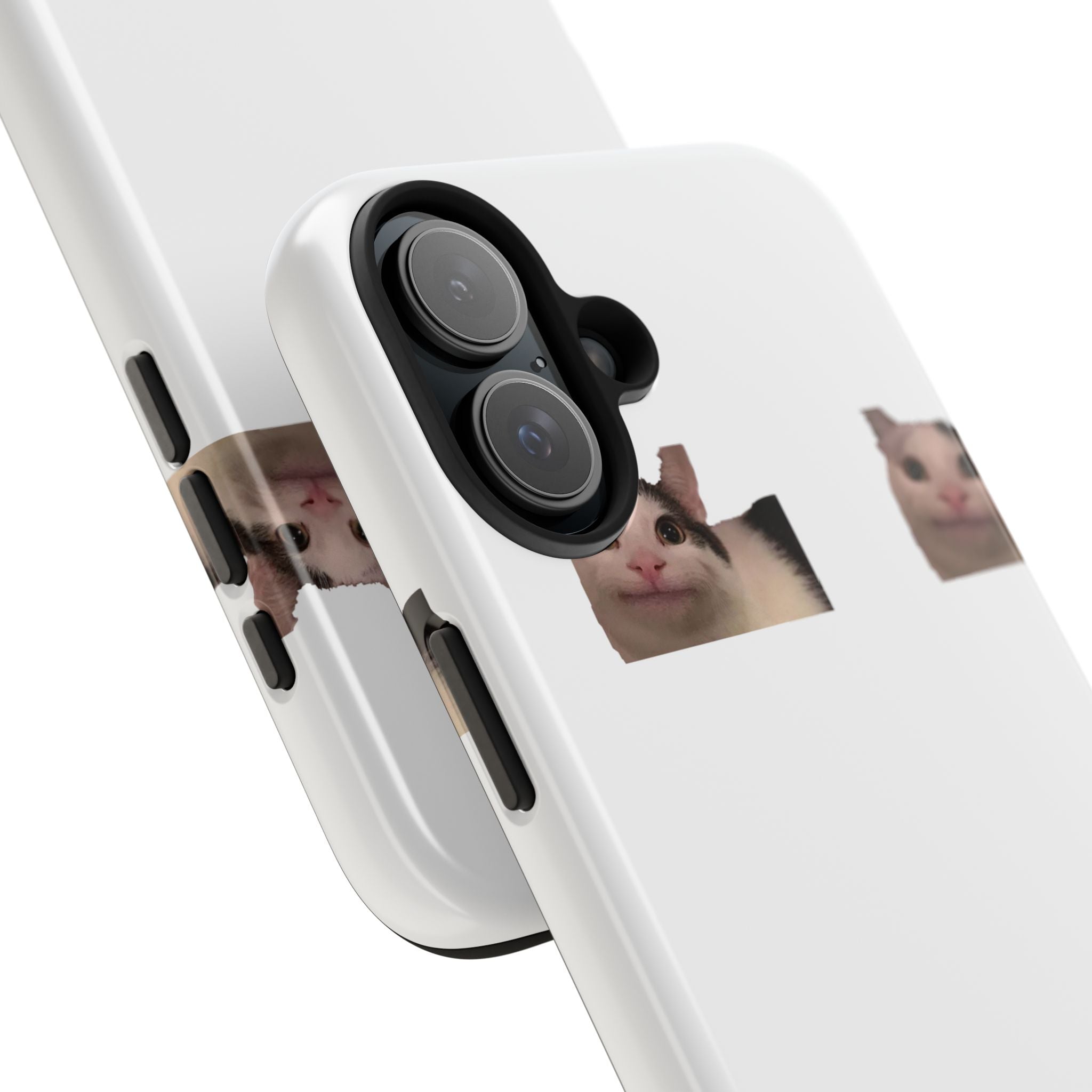 Cute Cat Meme Tough Phone Case – Funny Kitty Face Protective Phone Cover