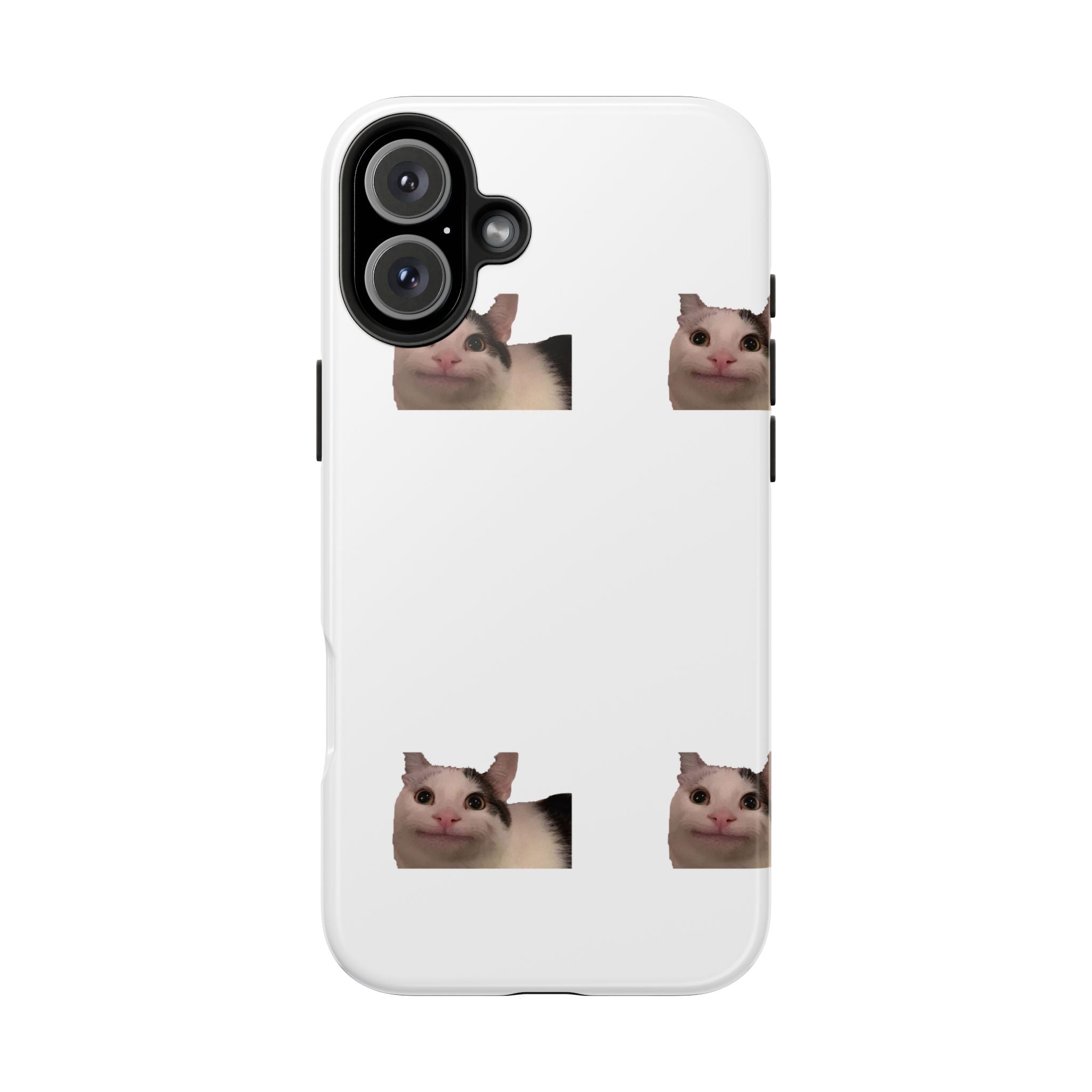 Cute Cat Meme Tough Phone Case – Funny Kitty Face Protective Phone Cover