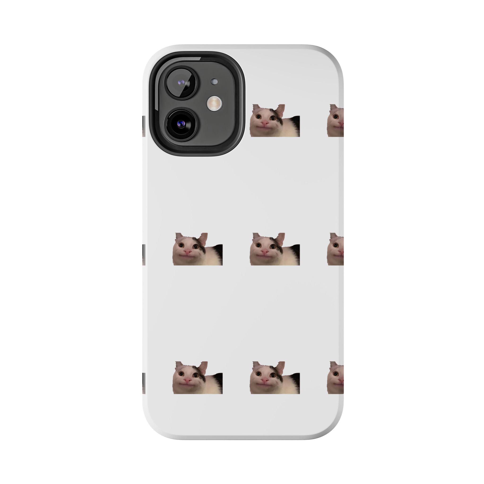 Cute Cat Meme Tough Phone Case – Funny Kitty Face Protective Phone Cover