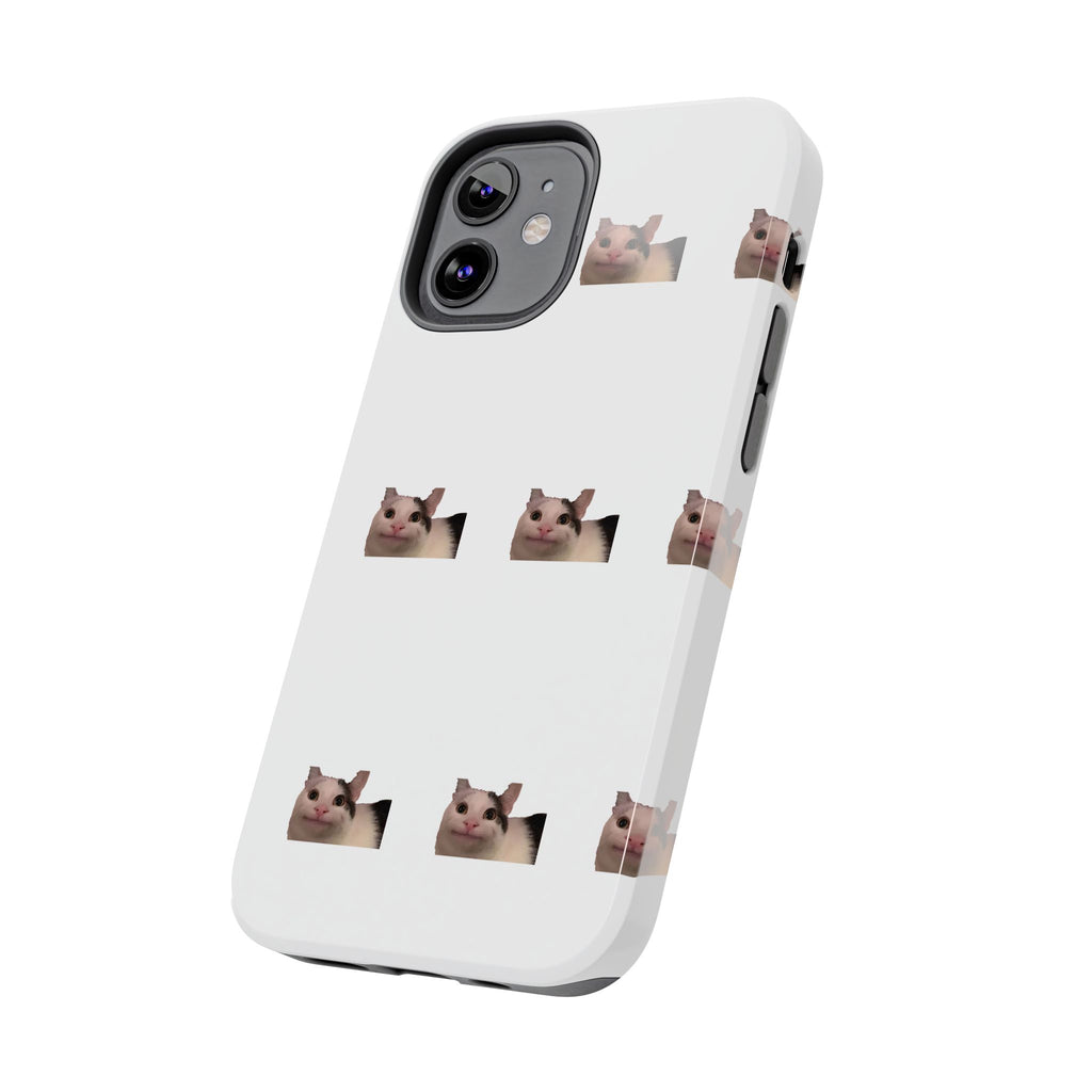Cute Cat Meme Tough Phone Case – Funny Kitty Face Protective Phone Cover